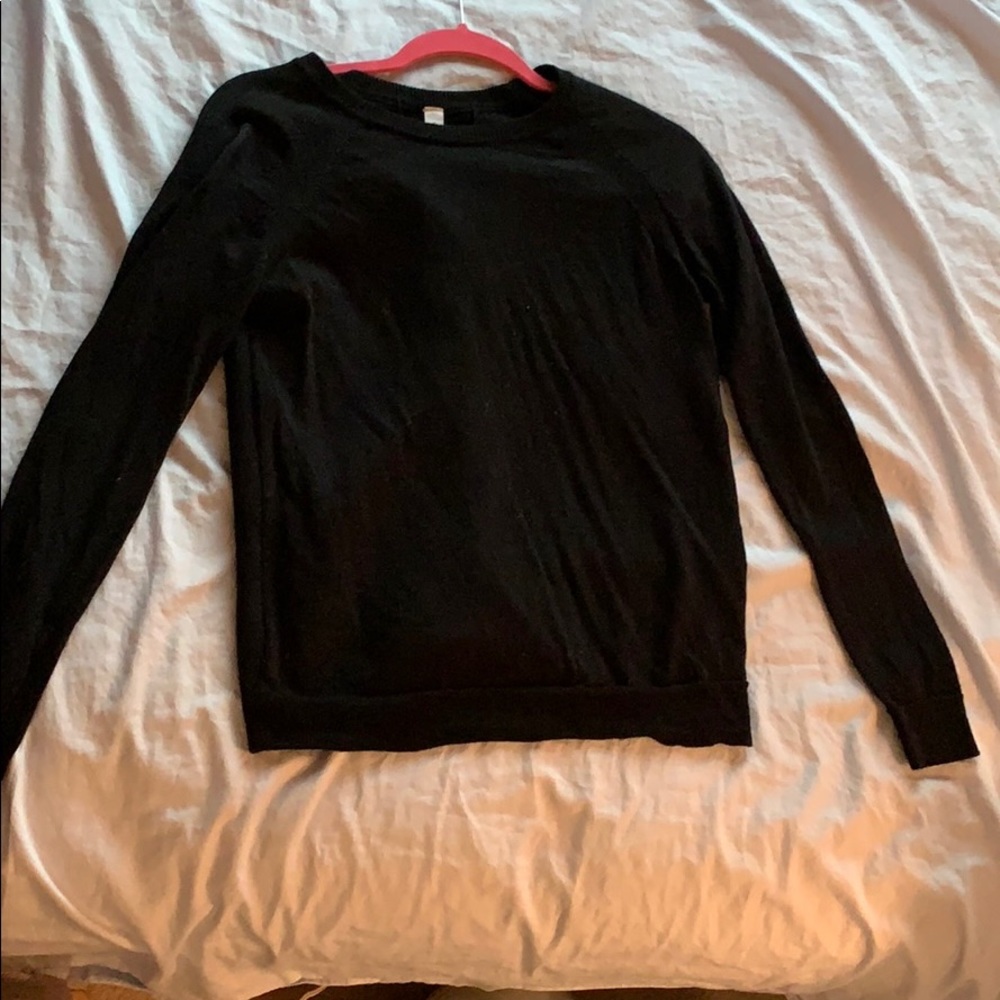 LULULEMON 100% Merino Wool Black Tie Sweater